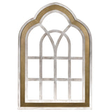 Distressed White and Gold Cathedral WindowWall Decor