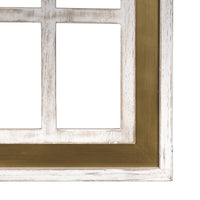Distressed White and Gold Cathedral WindowWall Decor