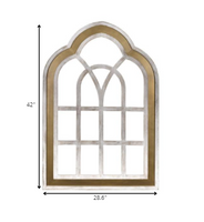 Distressed White and Gold Cathedral WindowWall Decor