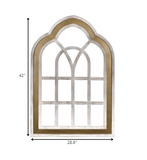 Distressed White and Gold Cathedral WindowWall Decor