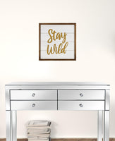 White and Gold Stay Wild Wall Art