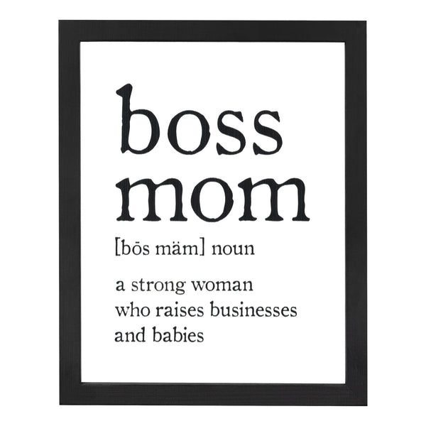 Black and White Boss Mom Wall Art