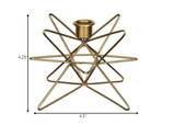 Shiny Gold 3D Wire Star Taper Candle Holder