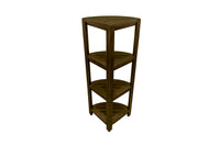 Dark Brown 38" Curvilinear Corner Four Tier Shower Shelf