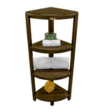 Dark Brown 38" Curvilinear Corner Four Tier Shower Shelf