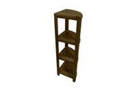 Dark Brown 38" Curvilinear Corner Four Tier Shower Shelf