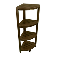 Dark Brown 38" Curvilinear Corner Four Tier Shower Shelf