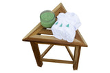 Hotel Natural Teak 18" Triangle Corner Shower Bench or Shelf