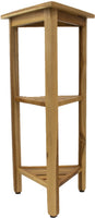 Hotel Natural Teak 32" Triangle Corner Shower Tiered Shelf