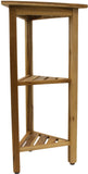 Hotel Natural Teak 32" Triangle Corner Shower Tiered Shelf