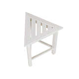 Hotel White Teak 18" Triangle Corner Shower Bench or Shelf