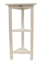 Hotel White Teak 32" Triangle Corner Shower Tiered Shelf