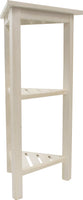 Hotel White Teak 32" Triangle Corner Shower Tiered Shelf