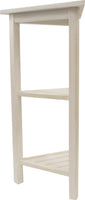 Hotel White Teak 32" Triangle Corner Shower Tiered Shelf