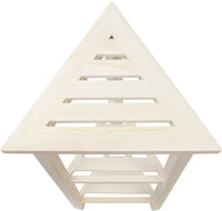 Hotel White Teak 32" Triangle Corner Shower Tiered Shelf