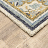 5'x8' Blue and Ivory Bohemian Area Rug
