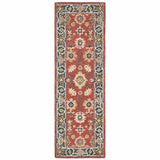 3'x8' Red and Blue Bohemian Area  Rug
