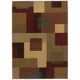 4'x6' Red and Tan Geometric Area Rug