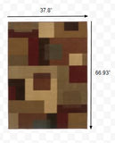 4'x6' Red and Tan Geometric Area Rug