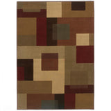 4'x6' Red and Tan Geometric Area Rug