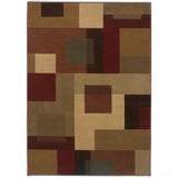 4'x6' Red and Tan Geometric Area Rug