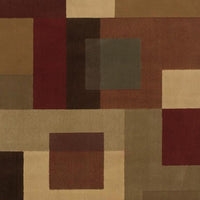 4'x6' Red and Tan Geometric Area Rug