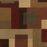 4'x6' Red and Tan Geometric Area Rug