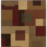 4'x6' Red and Tan Geometric Area Rug