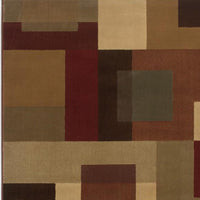 4'x6' Red and Tan Geometric Area Rug