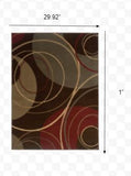 5'x8' Brown and Red Abstract  Area Rug