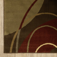 5'x8' Brown and Red Abstract  Area Rug