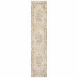 8'x10' Beige and Ivory Center Jewel Area Rug