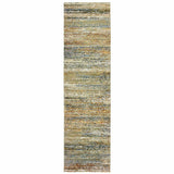 3'x5' Gold and Green Abstract Area Rug