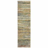 3'x5' Gold and Green Abstract Area Rug