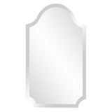 Minimalist Rectangle Arched Glass Mirror with Beveled Edge And Scalloped Corners