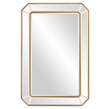 Recatngle Gold Leaf Mirror with Angled Corners Frame