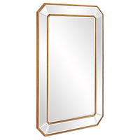 Recatngle Gold Leaf Mirror with Angled Corners Frame