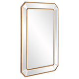 Recatngle Gold Leaf Mirror with Angled Corners Frame