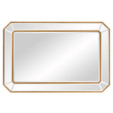 Recatngle Gold Leaf Mirror with Angled Corners Frame