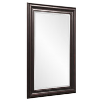 Rectangle Oil Rubbed Bronze Finish Mirror with Wooden Bronze Frame