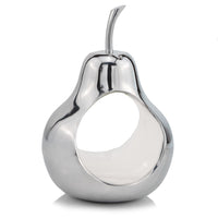 Pear shaped Aliminum  Cast Decorative Accent Bowl in White Interior