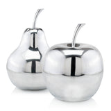 Silver Polished  Mini  Apple Shaped Aluminum Accent Home Decor