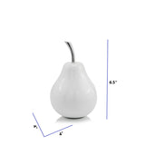 White Coated Mini Pear Shaped Aluminum Accent Home Decor