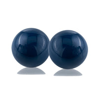Set of 2 Blue Aluminum Decorative Spheres 3'