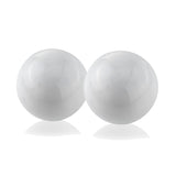 Set of 2 White Aluminum Decorative Spheres