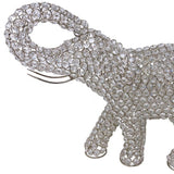 Silver and Faux Crystal Elephant Sculpture