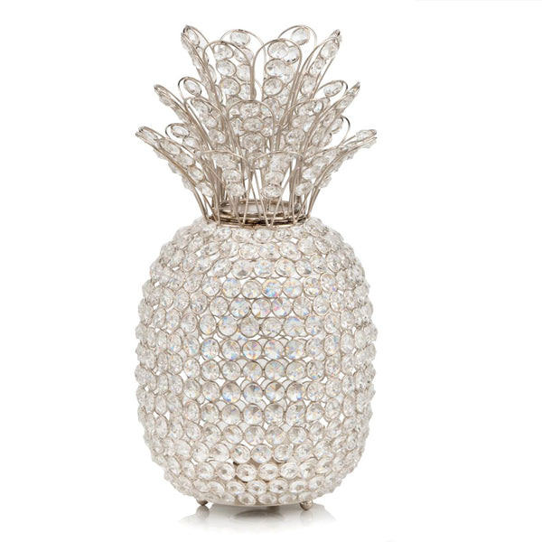 15' Silver Faux Crystal Pineapple Sculpture