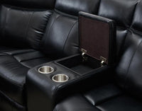 Power reclining Sectional Sofa in Black Leather Air
