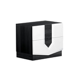 White and Grey Nightstand with 2 Drawer