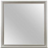 Silver Tone Sleek Wood Square Wall Mount Mirror